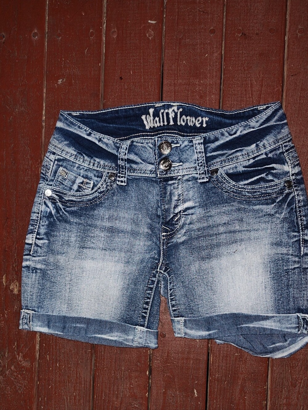 Wallflower Low Rise Denim Blue Women's Shorts